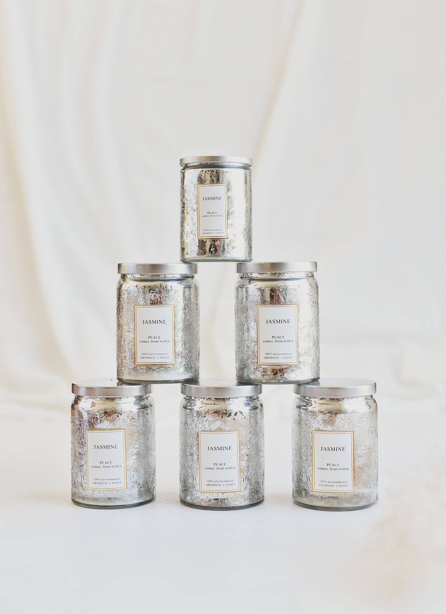 VELA JAR COLOR SILVER FRAGANCIA JASMINE 260G